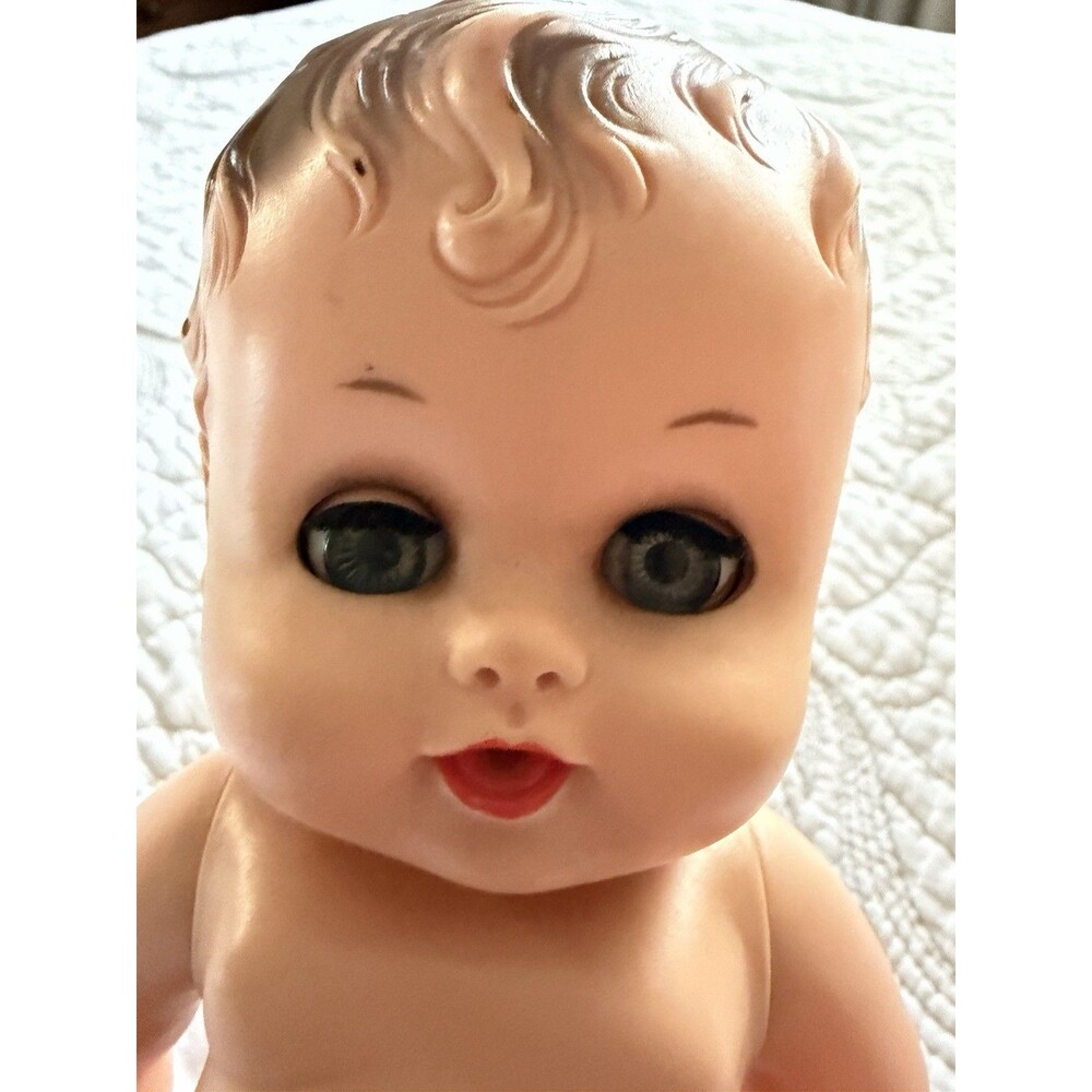 Vintage Sunbabe So-Wee Ruth E Newton Sun Rubber Co 9.5” Squeaker Baby Doll 1950s